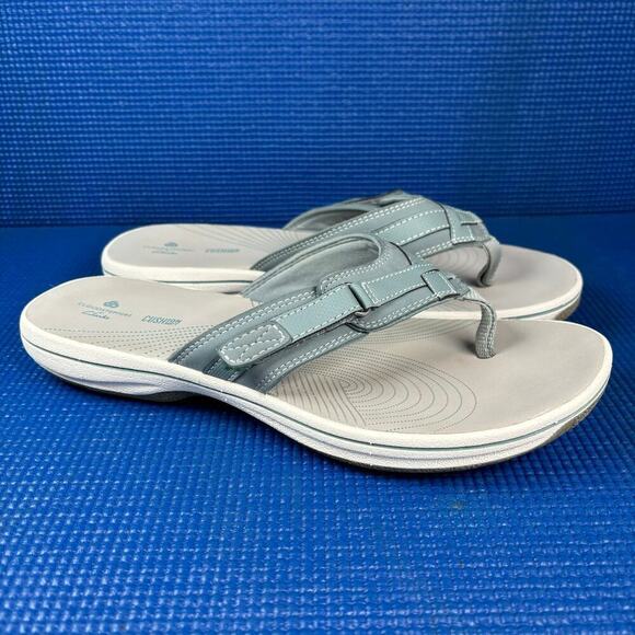 🔴 CLOUDSTEPPERS BY CLACKS THONG SANDALS Women`s Size 9M Blue Sandals 27772 - Picture 3 of 8